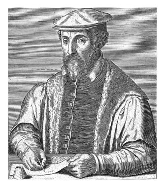 Gilbert Fusch 'ın portresi, Philips Galle, 1608 Gilbert Fusch' ın portresi, Limburg hümanisti ve hekimi. Sola kır. Numarası 30b.