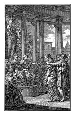 Seianus ölüme mahkum edildi, Jan Caspar Philips, Hubert Francois Gravelot 'tan sonra, 1736 - 1775 Ordu Komutanı Seianus askerler tarafından konseye getirildi ve idam cezasına çarptırıldı..