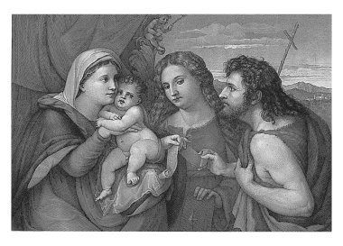 Meryem ve Çocuk ve Aziz Catherine ve Vaftizci Yahya, Jacopo Palma 'dan (il Vecchio) sonra Moritz Steinla, 1810 - 1875