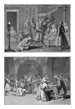 Bernard Picart 'ın 1728 tarihli atölyesinden sonra, İran Düğün ve Vaftiz Töreni, Bernard Picart (atölye)