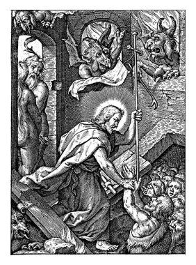 Doğum öncesi İsa, Hieronymus Wierix, 1563 - 1619 'dan önce, İsa önceden tatbikat yapılan yere indi..