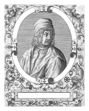 Marsilio Ficino 'nun portresi, Theodor de Bry, Jean Jacques Boissard' dan sonra, 1669 hümanist filozof Marsilio Ficino 'nun tablosu,.