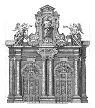 Bir Antwerp Kilisesi Portal 'ı, Jean de la Barre, 1625 - 1649 Antwerp Kilisesi Portal' ı, Meryem Ana Katedrali (? ), altı sütunla.