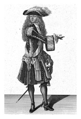 Frederick, Saksonya Dükü, Pieter Schenk (I), 1670 - 1711 Frederick, Saksonya Dükü, ayakta, cepheden görüldü, justaucorps gibi giyinmişti. Sağ koluyla bir jest yapar, şapka takar ve uzun bir saç kesimi yapar..