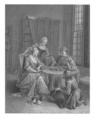 Hollandalı ayakkabıcı Pierre Francois Basan, Aert Schouman 'dan sonra, 1733 - 1797, eski oyma..