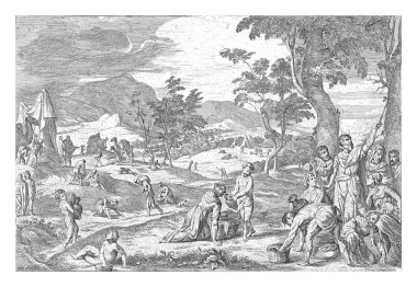Jan van Ossenbeeck, Nikolaas van Hoy 'dan sonra, Jacopo Tintoretto' dan sonra, 1660 'dan sonra ya da 1660' dan sonra kudret helvasını sepet ve kavanozlarda topladı. Genç ve yaşlılar ayaktalar..
