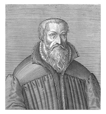 Martinus Chemnitz 'in portresi, Hendrick Hondius (I), Martinus Chemnitz' in 1599 büstü. Portresinin altında adı ve Latince dört satır var..