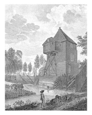 1776 Rotterdam 'da buhar makinesi, Sophia Wilhelmina Evans, Johannes Zacharias Simon Prey' den sonra, 1790 - 1816 Kazan dairesinde buhar makinesinin bulunduğu tuğla bir bina..