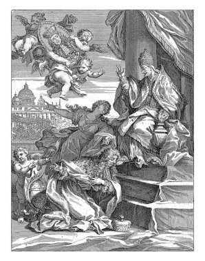 Roger Palmer, Castlemaine 'in ilk kontu, Papa XI. Innocent' in önünde diz çöktü, Westerhout 'lu Arnold, Giovanni Battista Lenardi' nin ardından, 1687 Roger Palmer.