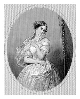 Gelinlikli Genç Kadın, Willem Frederik Wehmeyer, Herman Frederik Carel 10 Kate 'den sonra, 1837 - 1854 Genç bir kadın iç mekanda duruyor..