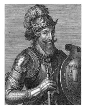 Portekiz Kralı II. Alfonso 'nun portresi, Cornelis Galle (I), 1621 yılında veya sonrasında, eski oyma.