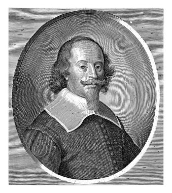 Isaak Volmar 'ın portresi, Pieter Nolpe, 1644 - 1664 Isaak Volmar' ın portresi, Westphalia Barış Müzakerecisi. Sola kır oval alanda..