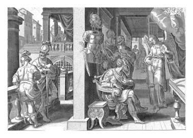 Cornelius 'un imgeleminde, Philips Galle' den sonra, Jan van der Straet 'den sonra, 1646' da Cornelius 'un önünde bir melek belirir. Ona Yafa 'dan Havari Peter' ı getirmesini emretti..