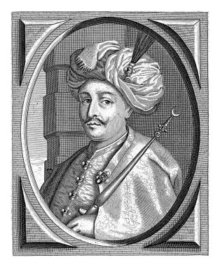 Osmanlı İmparatorluğu 4. Sultan Mehmet 'i Cornelis Meyssens' in portresi, 1650 - 1693 Mehmet 'in portresi, Osmanlı İmparatorluğu Sultanı, elinde bir asa tutuyordu..