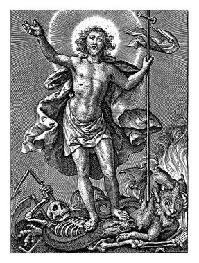 Muzaffer İsa, Hieronymus Wierix, 1563 - 1619 'dan önce muzaffer İsa ölümü ve şeytanı yendi..
