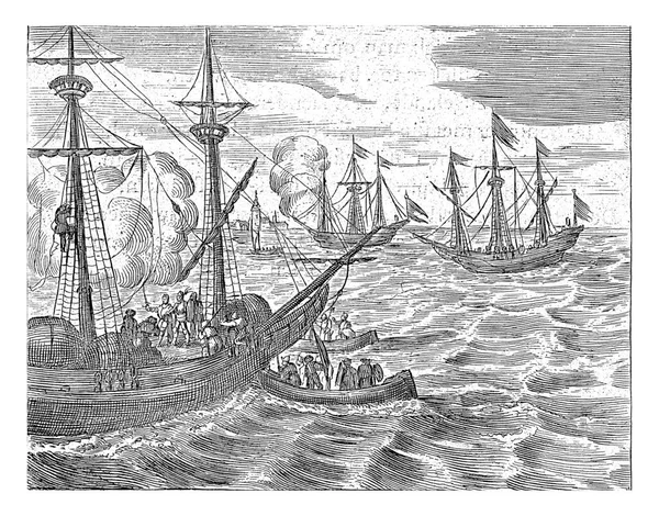 Sea Warships Anonymous 1650 1750 Sailing Ships Sea Front Ship — Stock Photo, Image