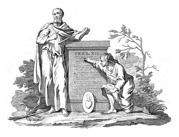 Vignette Med Predikaren Tolv Theodoor Koning Efter Jacobus Buys 1777 — Stockfoto