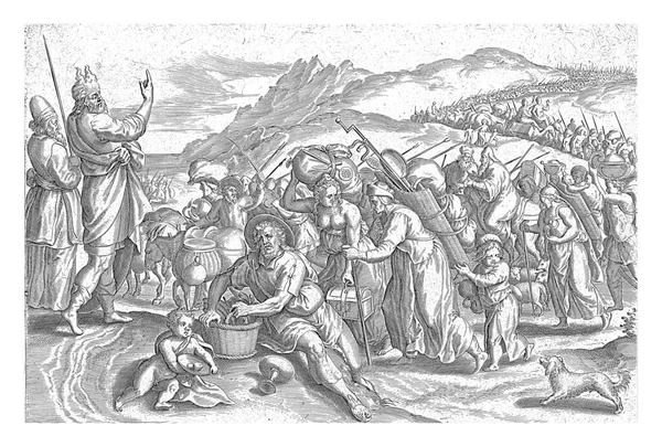 Exodus Egypt Johann Sadeler Marten Van Cleve 1639 Foreground Moses — Stock Photo, Image