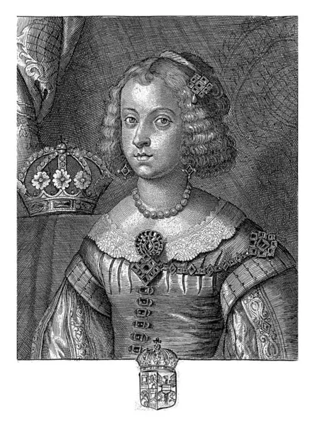 Portrait Maria Anna Austria Queen Spain Pieter Jode 1628 1670 — Stock Photo, Image