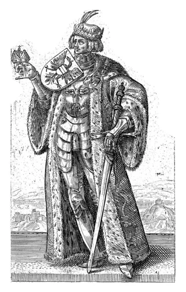 Portrait Maximilien Ier Habsbourg Empereur Germano Romain Adriaen Matham 1620 — Photo