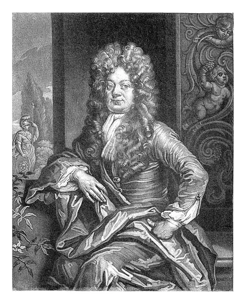 Portrait Heinrich Gunther Von Thulemeyer Pieter Schenk 1670 1713 German — Stock Photo, Image