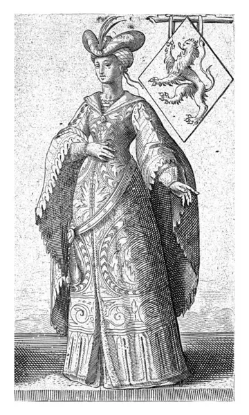 Retrato Ada Condessa Holanda Adriaen Matham 1620 Retrato Ada Condessa — Fotografia de Stock