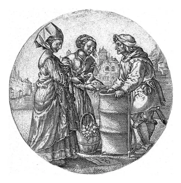 Vendedor Aves Monogrammist Siglo Xvi 1525 1530 Una Mujer Sirviente —  Fotos de Stock