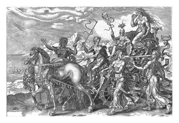 Triumphal Chariot Envy Invidia Cornelis Cort Maarten Van Heemskerck 1564 — Stock Photo, Image