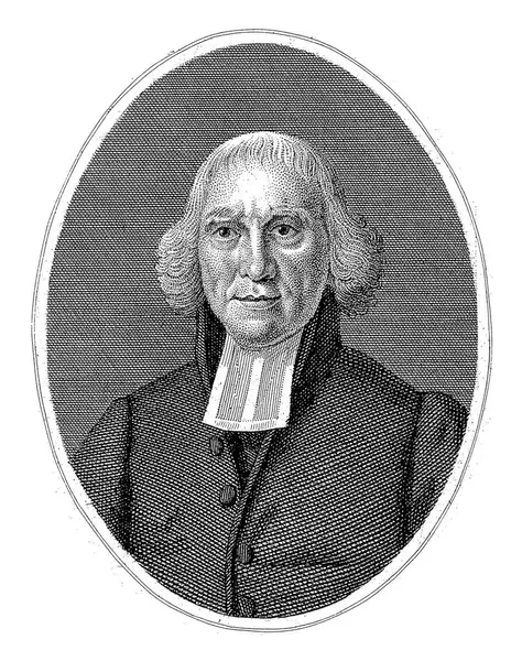 ジャン ヴァン ザントの肖像画 1800年 1837年 ジャン ヴァン ザントの肖像画 ハールレムの改革牧師 白い仲間の黒いコートを着た — ストック写真