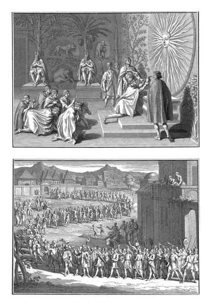 Representations Religious Ceremonies Incas Bernard Picart Workshop Bernard Picart 1723 — Stock Photo, Image