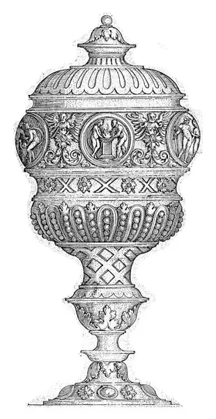 Goblet Μικρό Καπάκι Hans Sebald Beham 1510 1530 Goblet Διακοσμημένο — Φωτογραφία Αρχείου