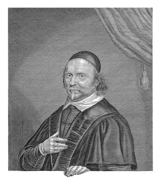 Godefroid Hotton的画像 Abraham Conradus 作者Hendrik Meerman 1651年 阿姆斯特丹瓦隆教堂牧师 — 图库照片