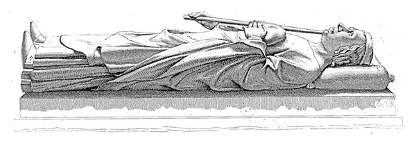 フランスのジョン2世の葬儀記念碑 ジャコポ ベルナルディ アーネスト アントワーヌ オーギュスト ヘブベルト 1818 1848年ヴィンテージ彫刻 — ストック写真