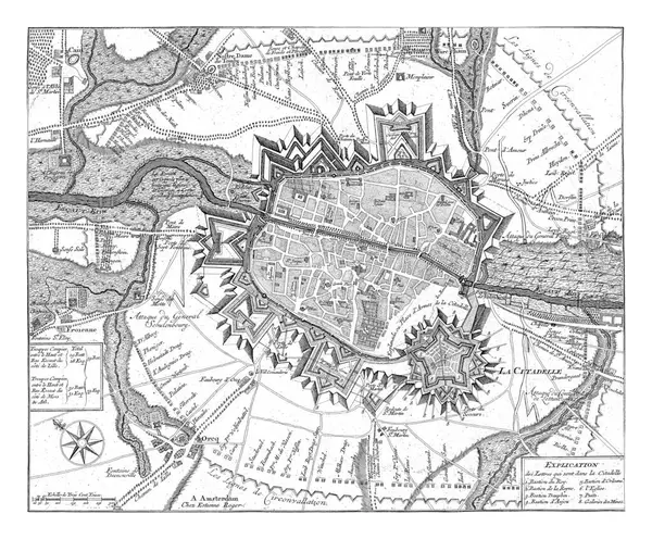 Plan Oblężenia Tournai 1709 Anonimowy 1709 Mapa Tournai Tournai Oblegana — Zdjęcie stockowe