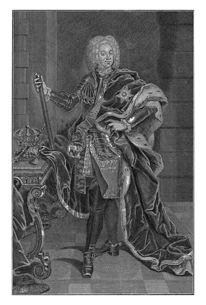 Portret Chrześcijanina Króla Danii Norwegii Georga Paula Buscha 1730 1756 — Zdjęcie stockowe