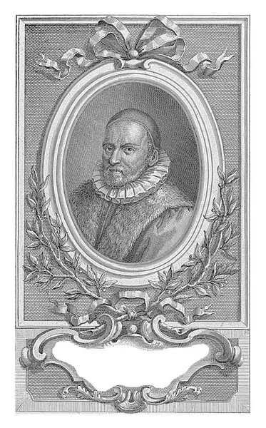 Portrait Jurist Hugo Donellus Violanta Vanni 1742 1776 Vintage Engraved — Stock Photo, Image
