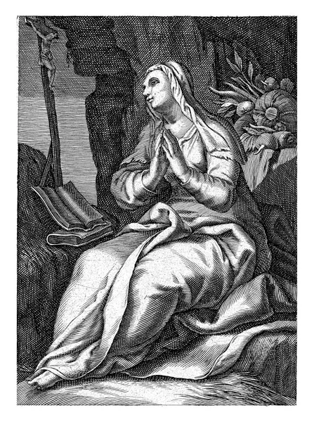 Saint Marcella Rome Hermit Boetius Adamsz Bolswert Abraham Bloemaert 1590 — Stock Photo, Image