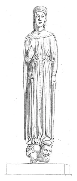 フランク王妃ジャコポ ベルナルディの彫刻 エルネスト アントワーヌ オーギュスト ヘバート 1818 1848年ヴィンテージ彫刻 — ストック写真