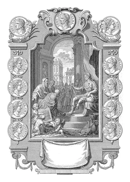 Alegoria Governo Romano Jan Caspar Philips 1746 Imperador Romano Senta — Fotografia de Stock