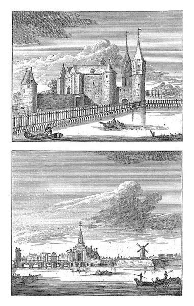 Haringpakkerstoren ve Haarlemmerpoort manzarası, Jan Goeree, anonim, 1723 'ten sonra iki gösteri.