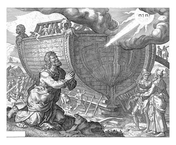 God Orders Noah Build Ark Cornelis Cort Maarten Van Heemskerck — Stock Photo, Image