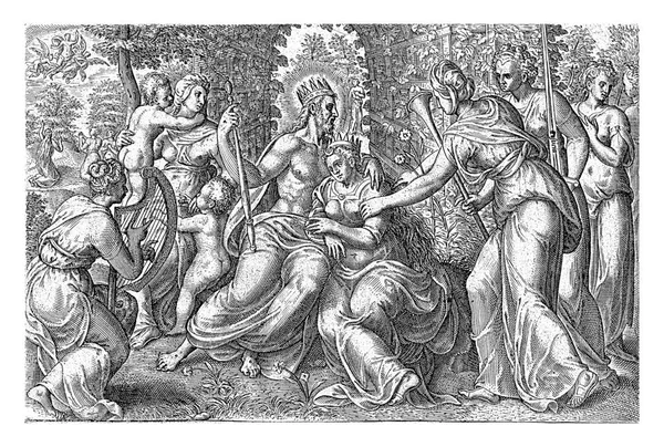 Brudepar Rosenbue Johannes Wierix Muligvis Efter Gerard Van Groeningen 1574 Stock-billede