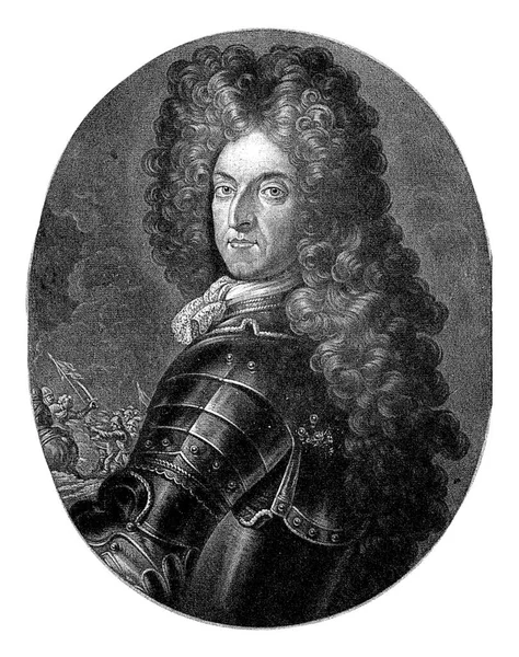 John Cutts勋爵的画像 Pieter Schenk 1670 1713年 中将兼诗人John Cutts勋爵 Gowran男爵 免版税图库照片
