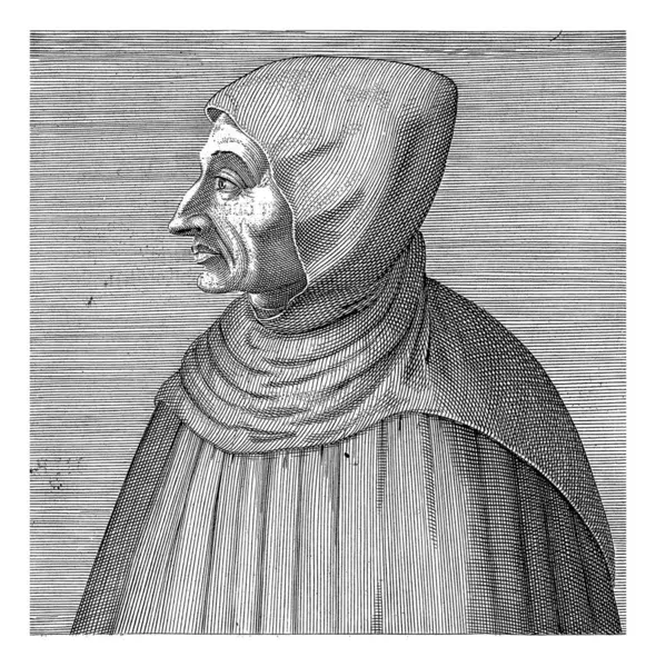 Portret Girolamo Savonaroli Hendrick Hondius 1599 Bust Lewo Girolamo Savonarola Zdjęcie Stockowe