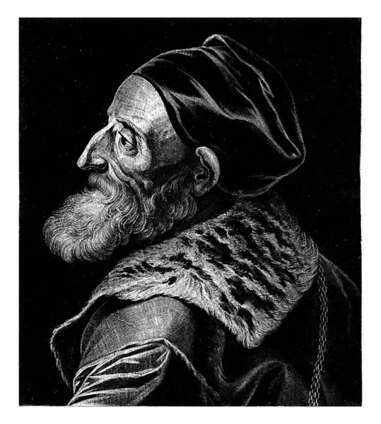 Автопортрет Тициана Яна Томаса После Тициана 1661 Итальянский Художник Тициано Стоковое Изображение