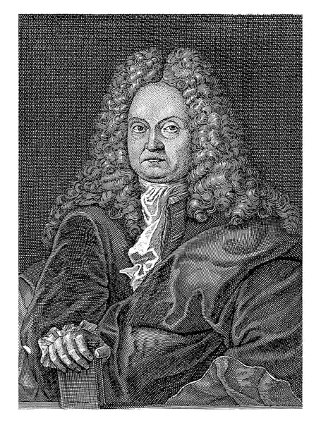 Portrét Christiana Vatera Anonymní Martin Bernigeroth 1709 1732 Archivní Rytina Stock Snímky