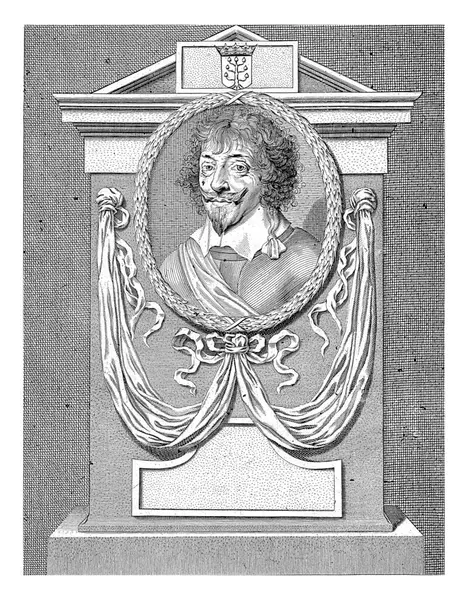 Retrato Charles Crequi Johannes Valdor 1649 Grabado Vintage Imágenes de stock libres de derechos