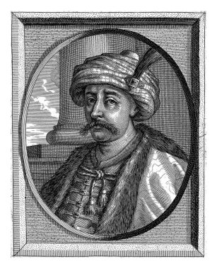 Mirasalibeecq Hazen 'in portresi, Cornelis Meyssens, 1650 - 1670 Mirasalibeecq Hazen portresi kafasında tüy olan bir türbanla.