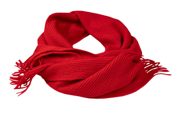 Красный шарф на белом фоне
