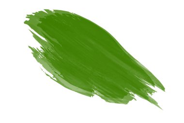 beyaz arkaplanda yeşil fırça darbesi